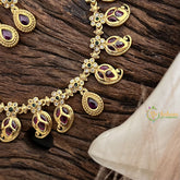 Vriksham Premium Maanga AD Stone Choker Short Neckpiece-Red Green-G15907